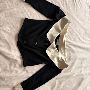 St. John Black and White  off-shoulder Blazer